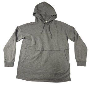 Barefoot Dreams Malibu Collection Brushed Luxe Lounge Anorak Sweatshirt S Gray H